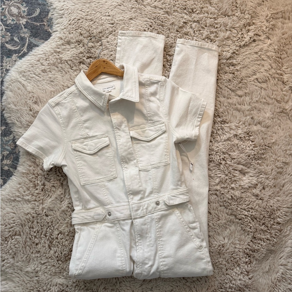 Good American Fit For Success Military Jumpsuit off white /Cream size Small - Picture 10 of 16
